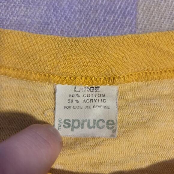 Vtg Hawaiian Tropic T Shirt Acapulco Beach Sail USA 70s 80s Ringer Islands Large - Picture 3 of 11